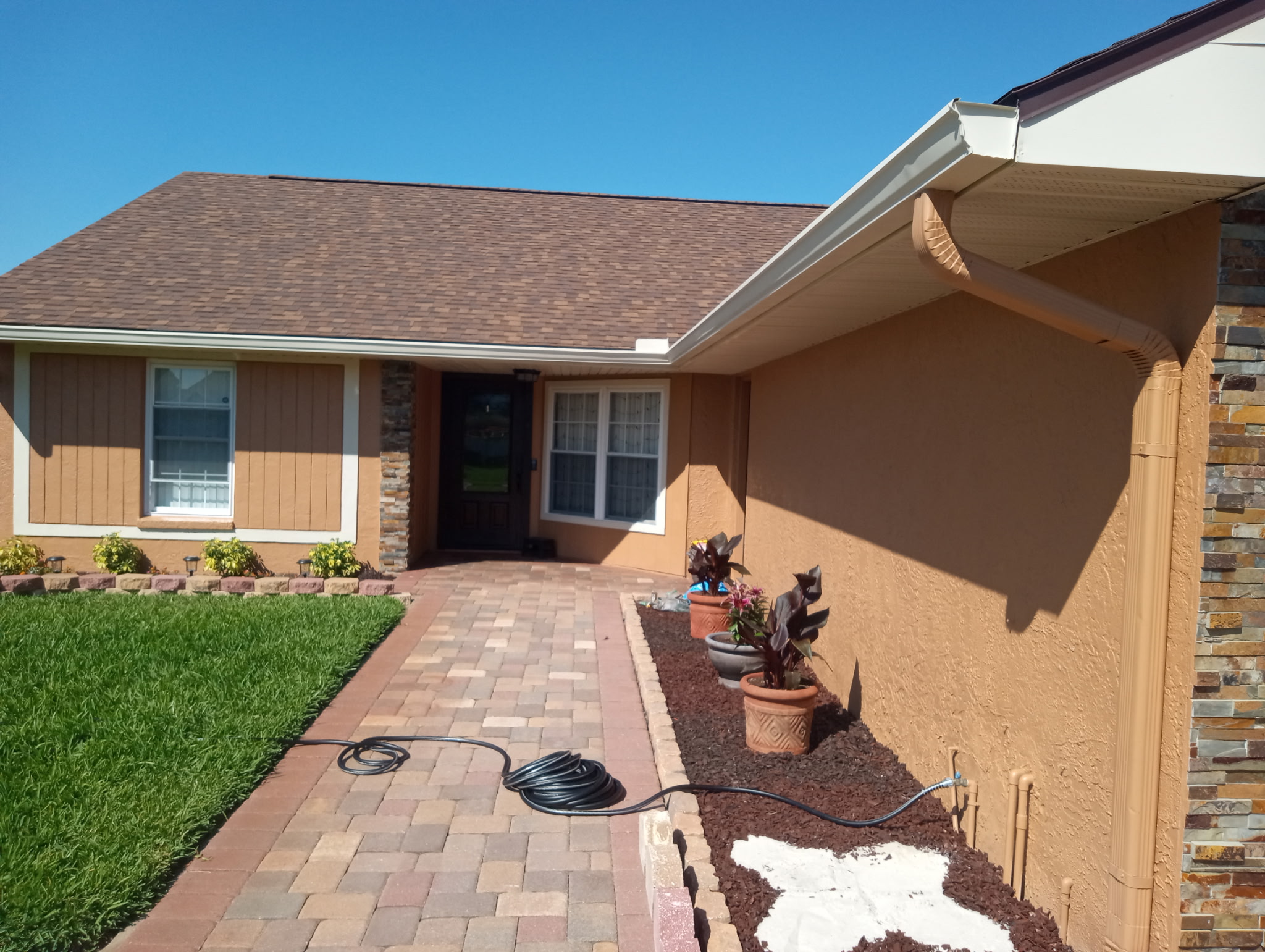 Exterior house painting — front view